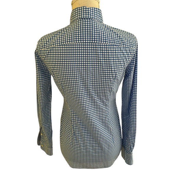 Ralph Lauren Blue/White Gingham Check Button Down Shirt 2 - Picture 5 of 7